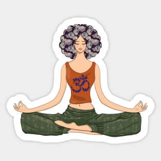 lotus pose Sticker